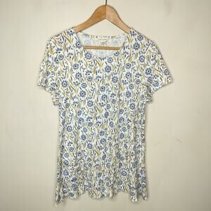 Seasalt Cornwall Drawing Book Top Floral Short Sleeve